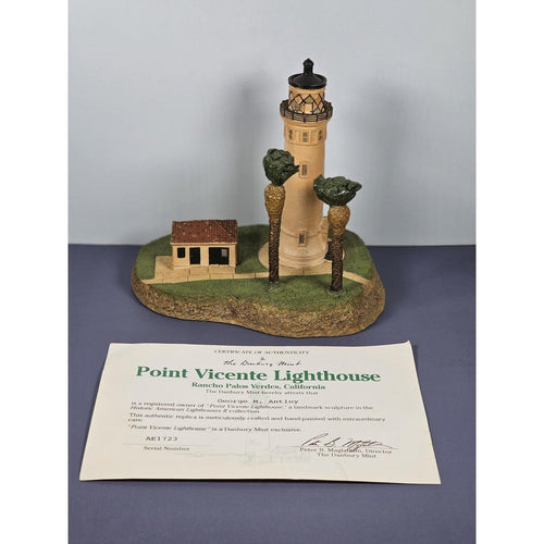 Danbury Mint Point Vicente Lighthouse 1993 COA Figurine