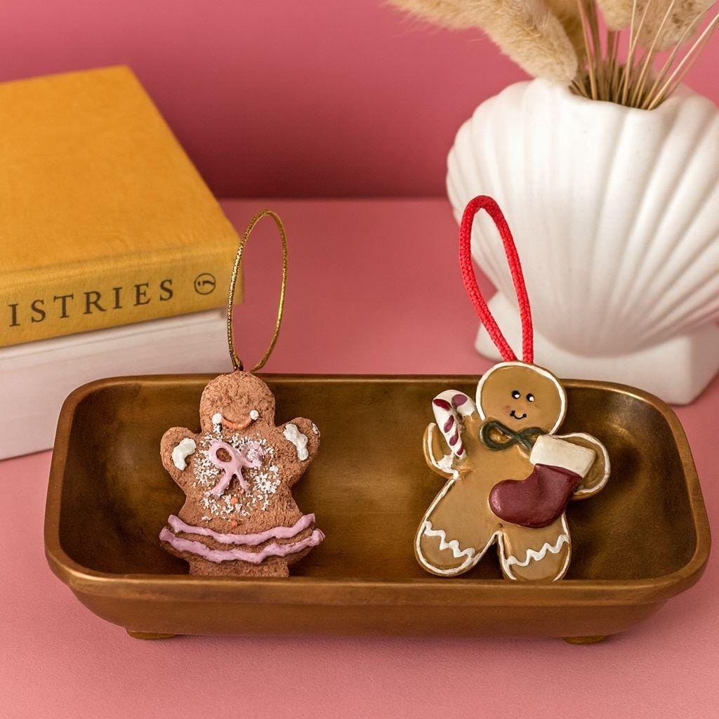 Vintage Gingerbread Christmas Tree Ornaments Holiday Decor 2"