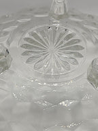 Fostoria American Cubist 3-Footed Clear Pressed Glass Bowl