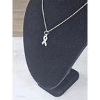 Vintage Sterling Silver Ribbon Pendant Necklace Small Charm