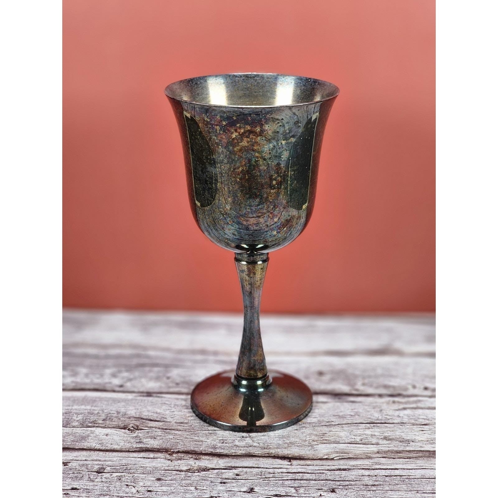 Vintage Salem Silver Plate Wine Goblets Set of 4 Portugal 5.5"