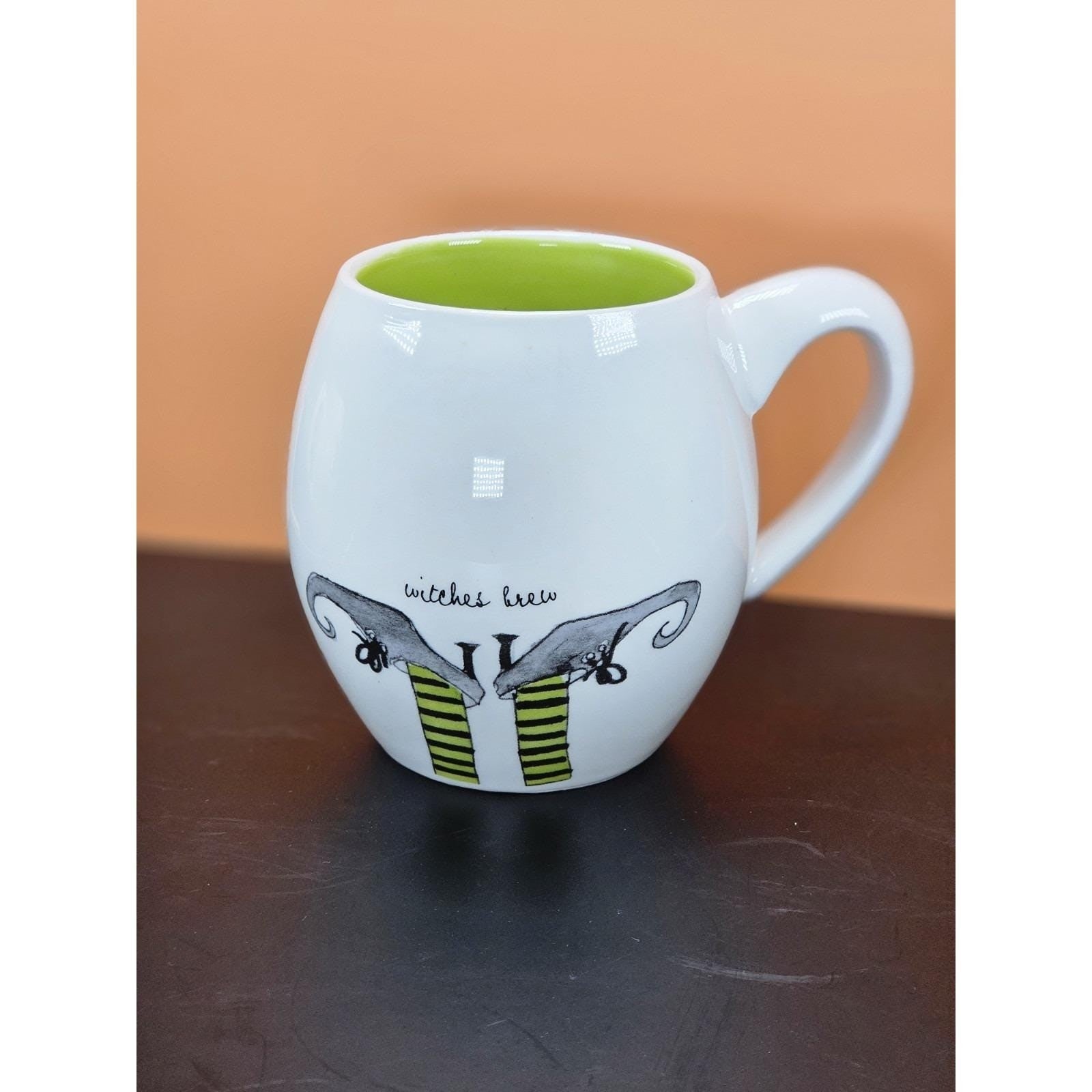 Vintage Rae Dunn Halloween Mug Set of 6 Ceramic Witch Theme Cups