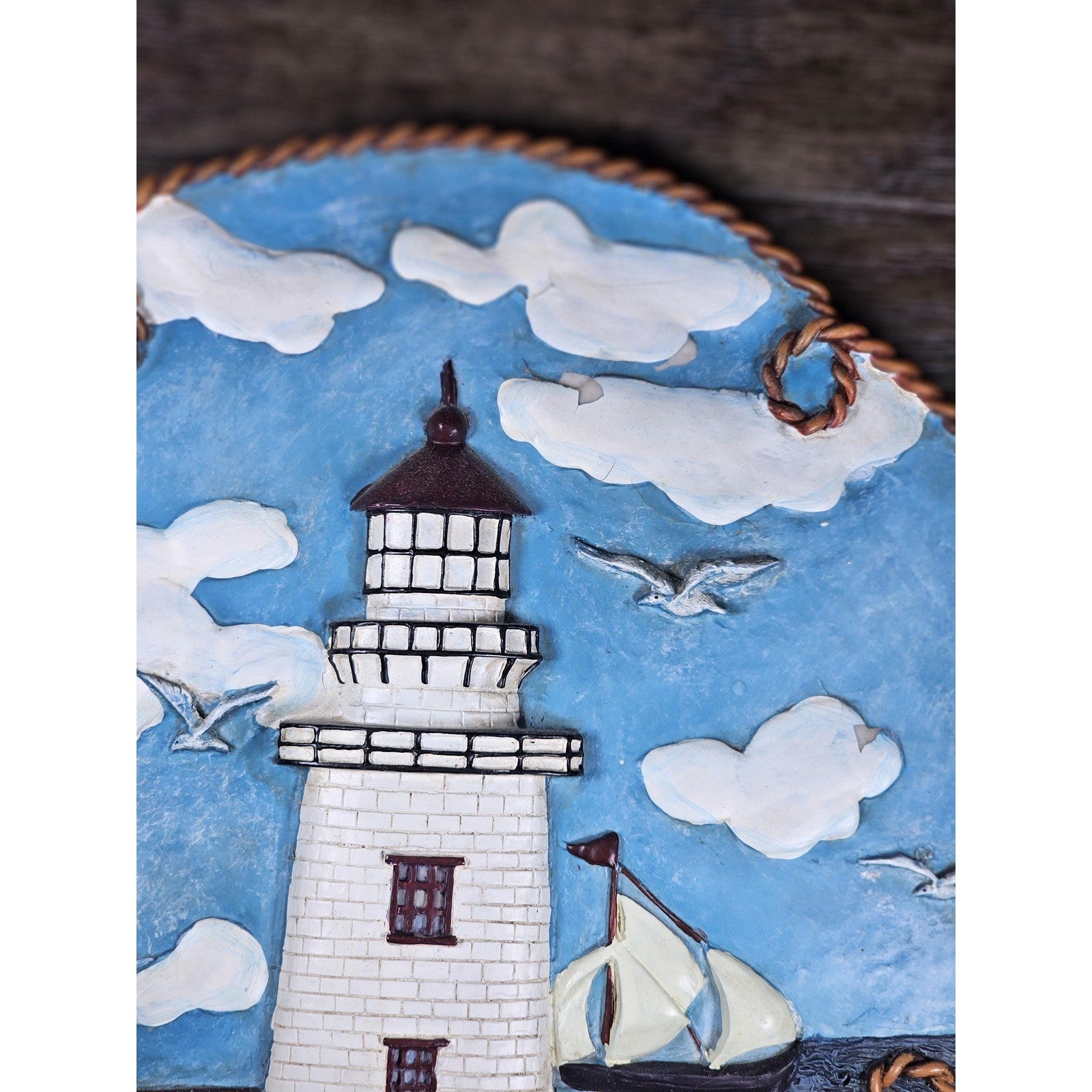 Ganz 3D Lighthouse Coastal Wall Decor – Nautical Beach Hanging Art 12.5"