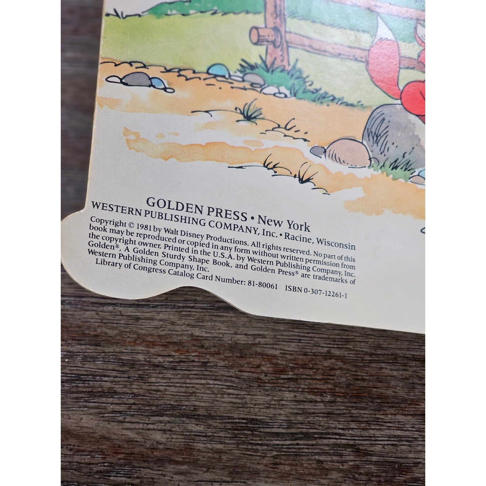 Vintage 1981 Walt Disney The Fox Finds a Friend Golden Sturdy Shape Book Tod