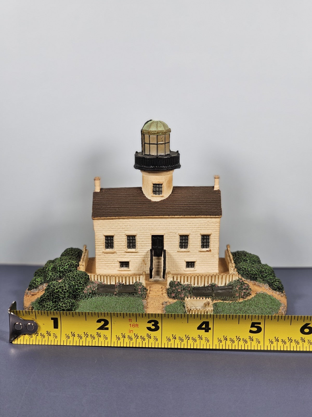 Vintage Old Point Loma Lighthouse sculpture by the Danbury Mint San Diego CA