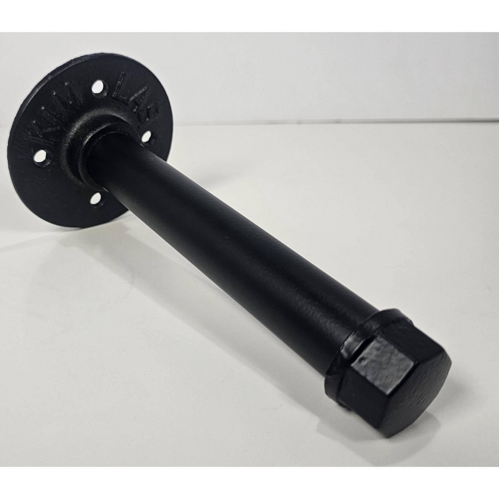 Black Pipe Shelf Bracket 7 Inch Industrial Metal Wall Mount