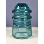 Vintage Hemingray No 9 Glass Insulator Blue May 2 1893