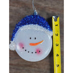 Snowman Christmas Ornament Blue Hat Hard Plastic Winter Decor 4 Inch