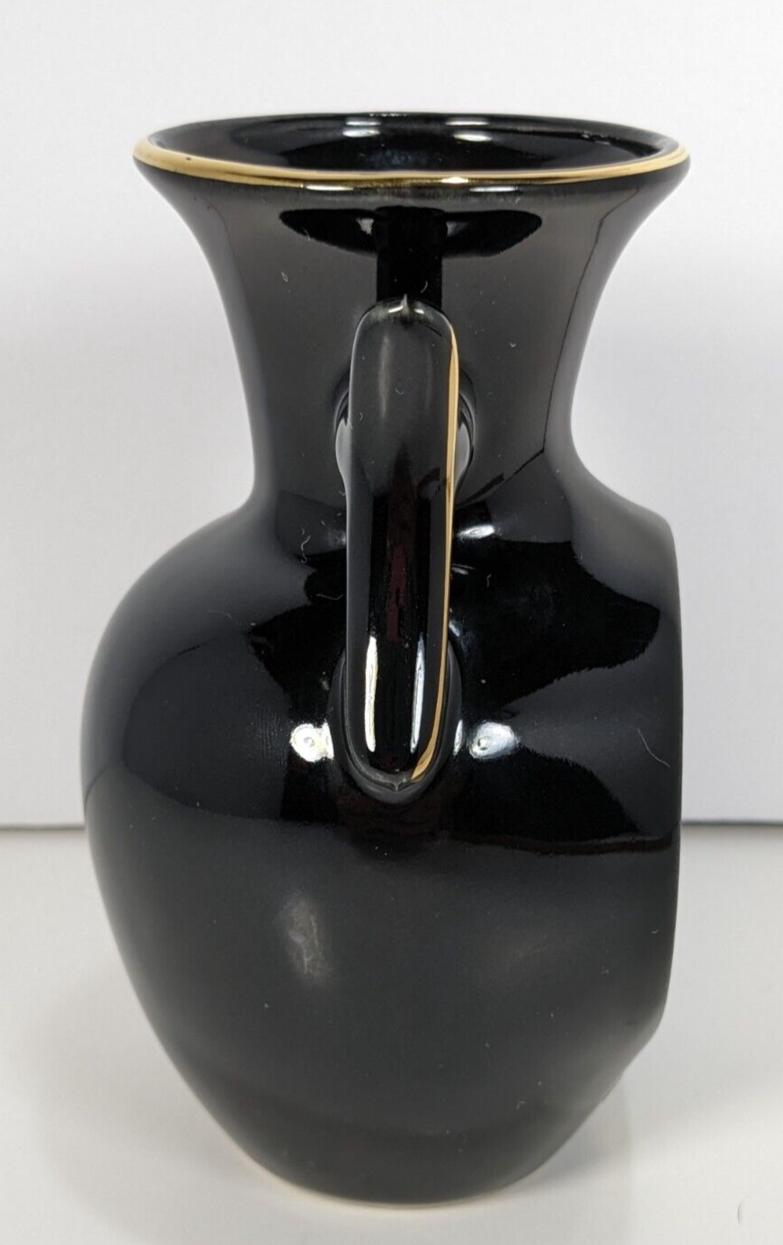 The Art of Chokin Black Vase – 24K Gold Edged – Vintage Japanese Mini Vase