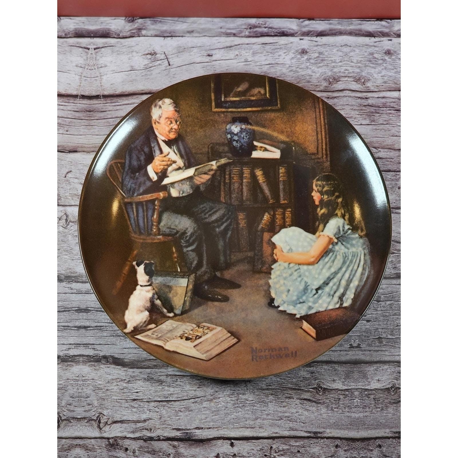 1984 Knowles Norman Rockwell The Storyteller Plate 8.5" Heritage