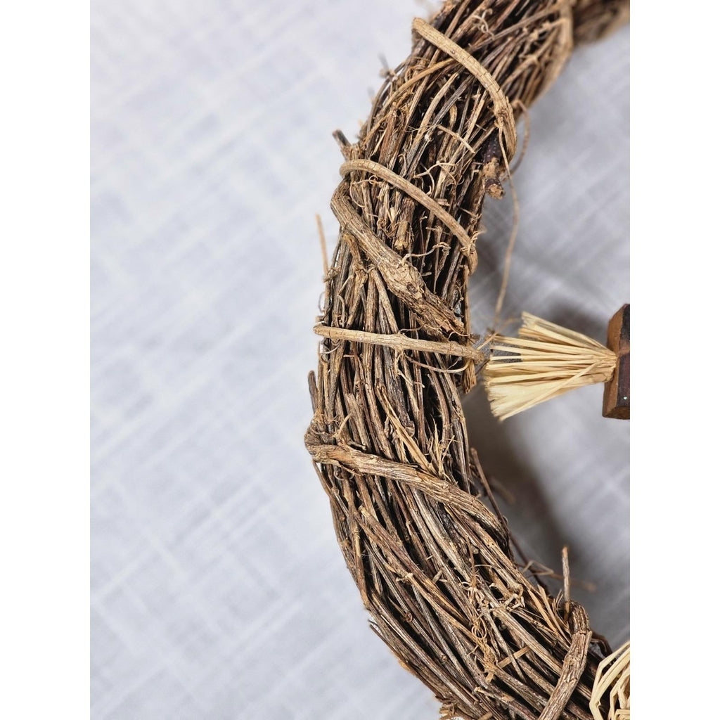 Rustic Autumn Harvest Welcome Wreath | Fall Door Decor with Pumpkins & Foliage