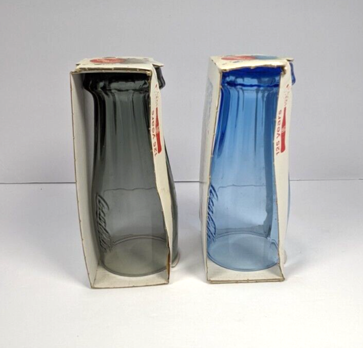 Lot of 2 European 125th Anniversary Coca-Cola And McDolalds Glasses In Box 2010