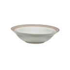Vintage International Stoneware Serving Bowl Cream Gold Rings 9 Inch