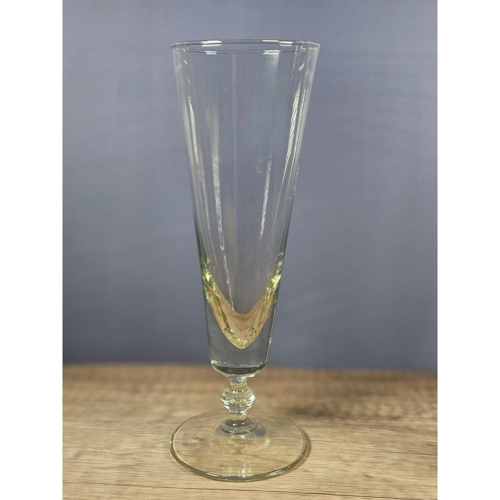Vintage Pilsner Glasses Set of 3 Pedestal Beer Glass 9 Inch