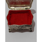 Vintage Silver Plated Trinket Box Red Felt Japan