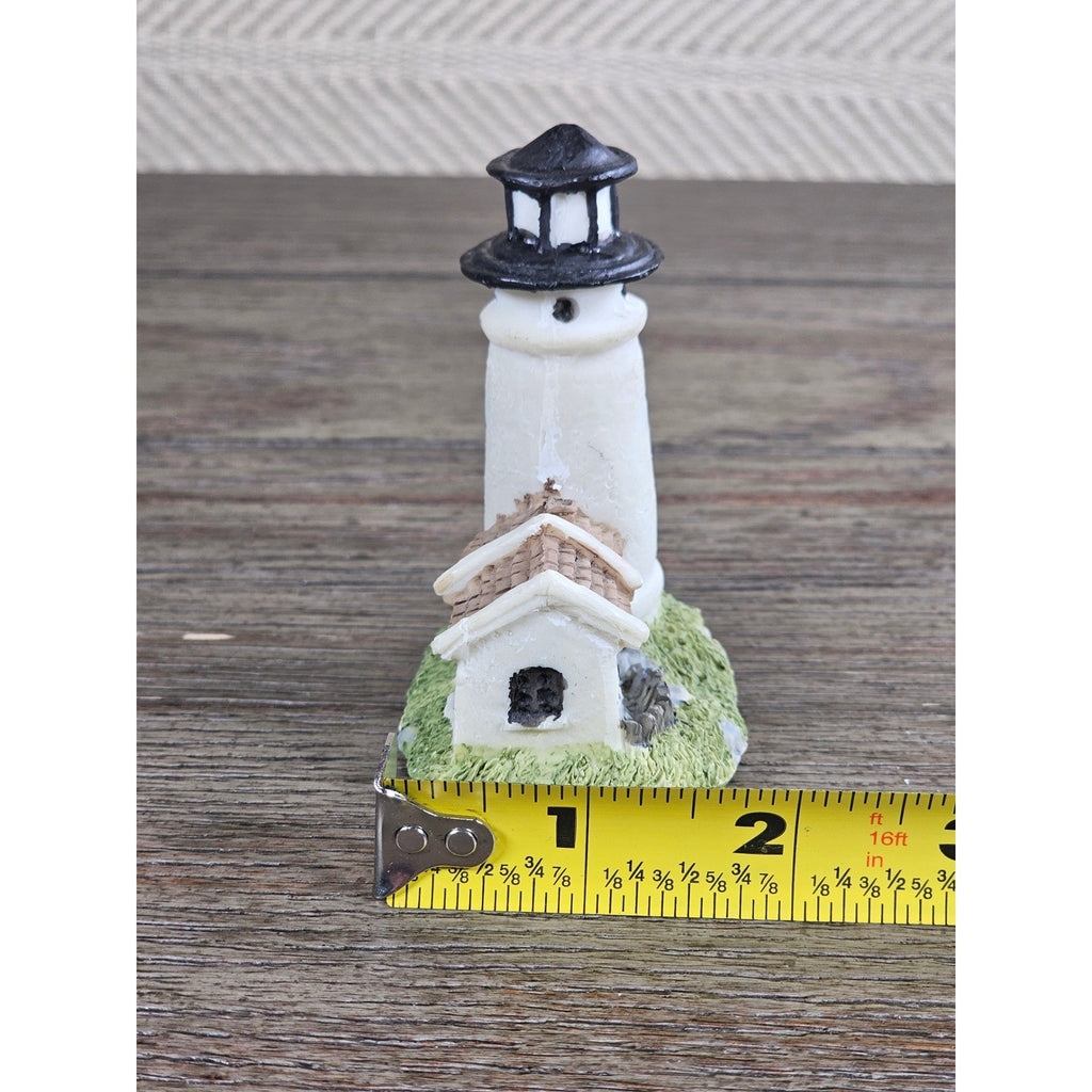 Mini Nautical Lighthouse Figurine Coastal Resin 3 Inch Decor