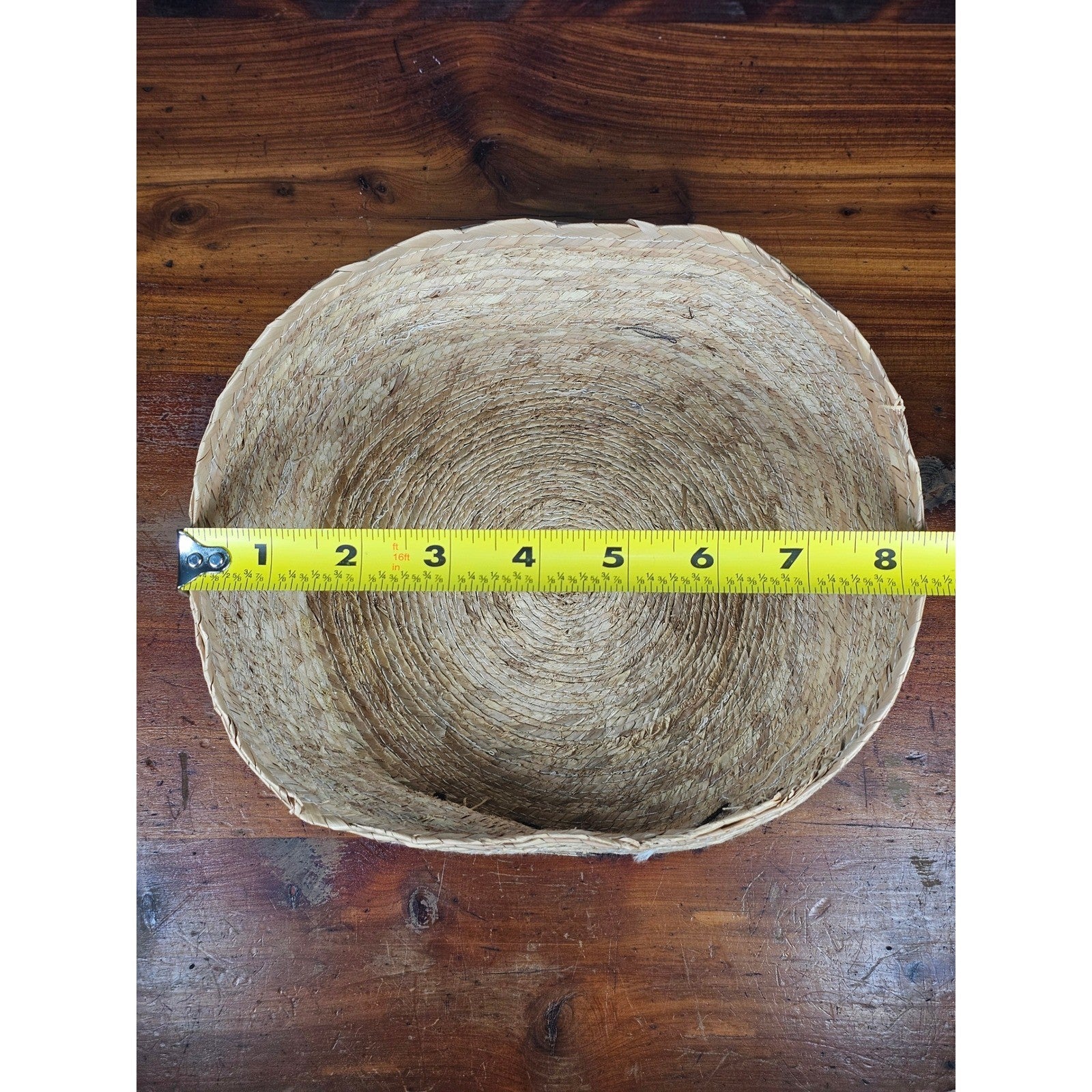 Vintage Mexican Straw Sombrero Trinket Box with Lid Colorful Folk Decor