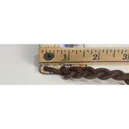Vintage Leather Tie Belt Enamel Feather Boho Braided