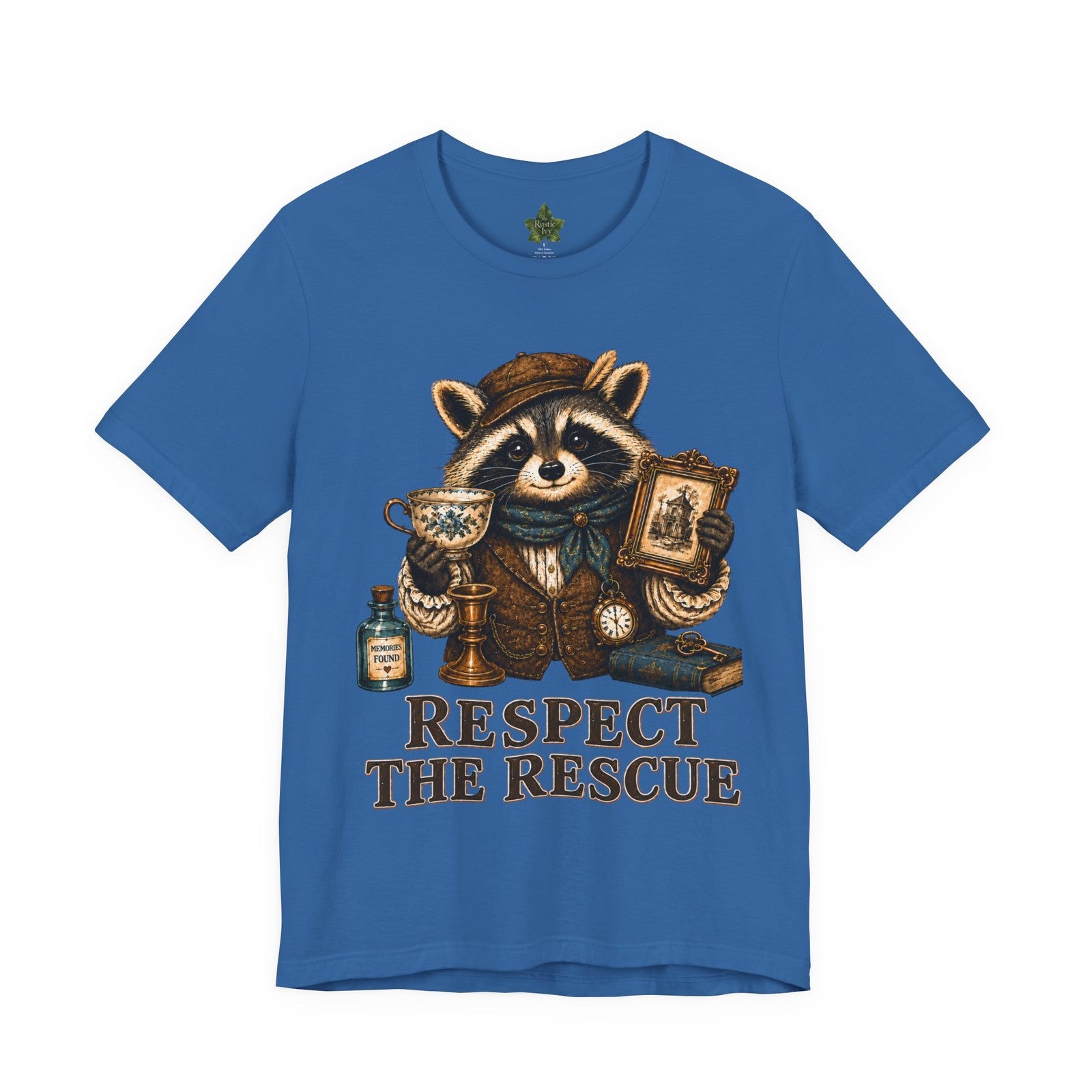 Respect The Rescue Raccoon Tee, Vintage Thrift Lover Shirt, Estate Sale Gift