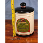 Vintage OGGI Tuscan Wine Label Ceramic Canister With Lid 8 In