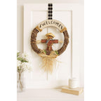 Rustic Autumn Harvest Welcome Wreath | Fall Door Decor with Pumpkins & Foliage