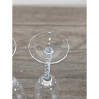 Vintage Clear Crystal Champagne Flutes Set of 2 Twisted Stem