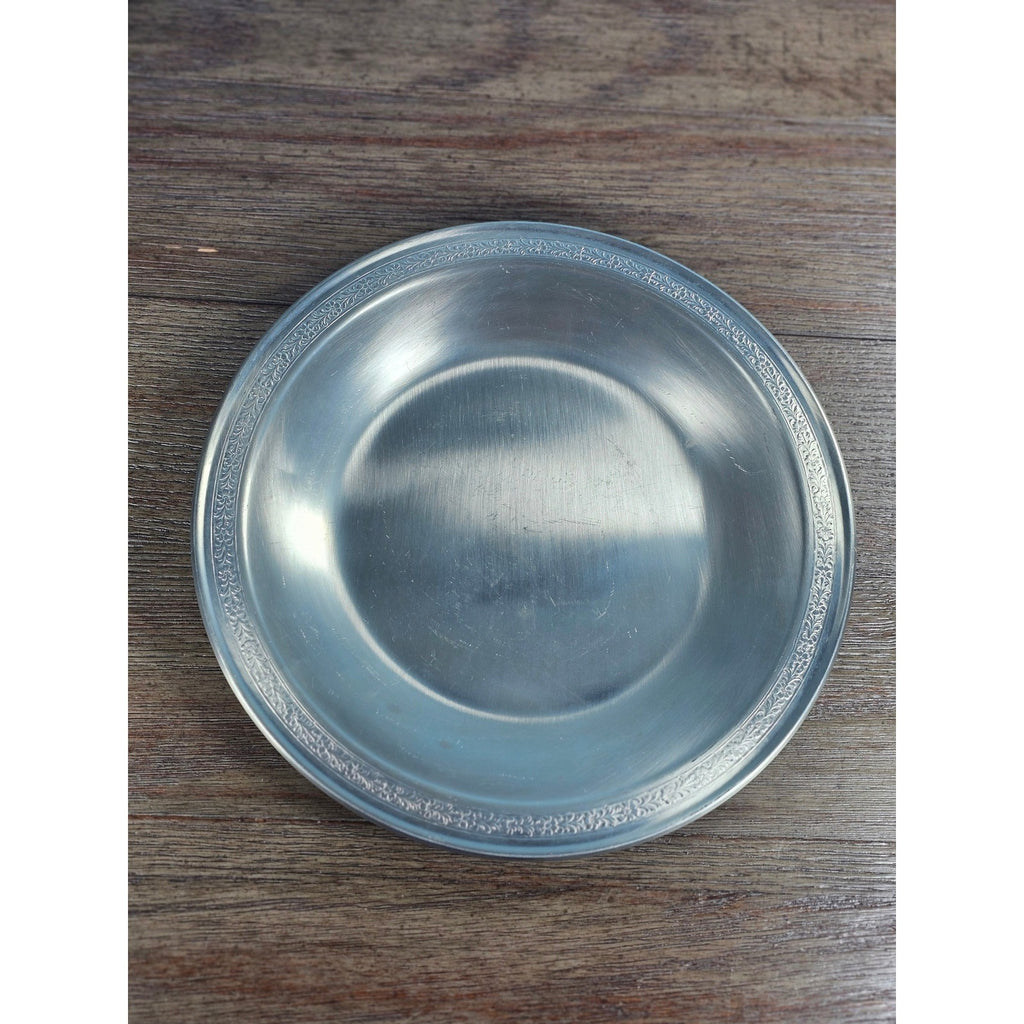 Vintage Towle Newburyport Pewter Bowl 10 Inch Floral Rim Serving Dish