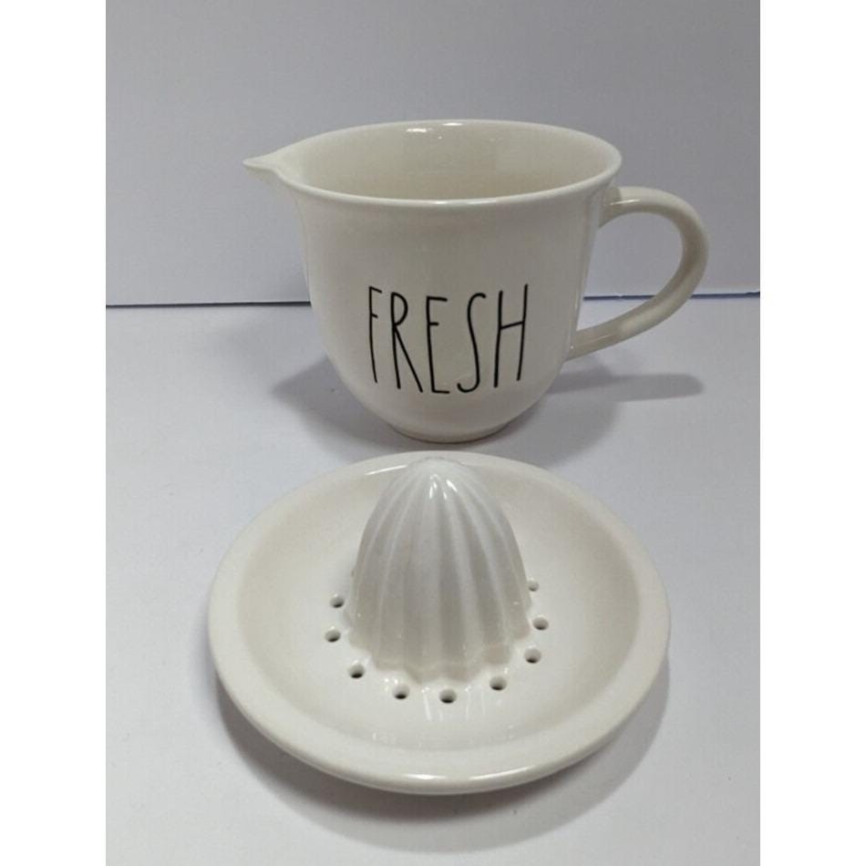 Rae Dunn FRESH Citrus Juicer Pitcher White Ceramic