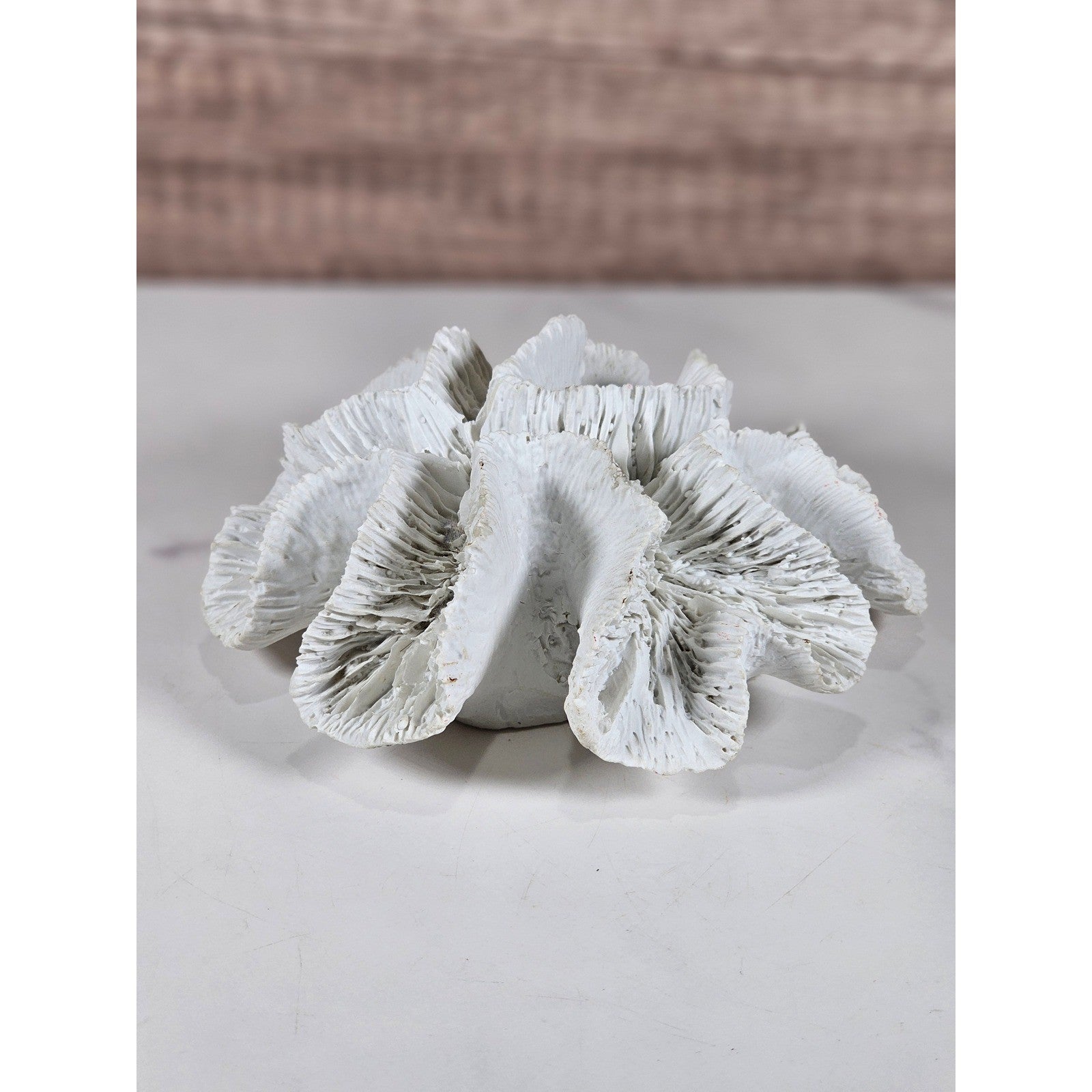 Vintage White Faux Coral Sculpture Decor – Coastal Reef Accent
