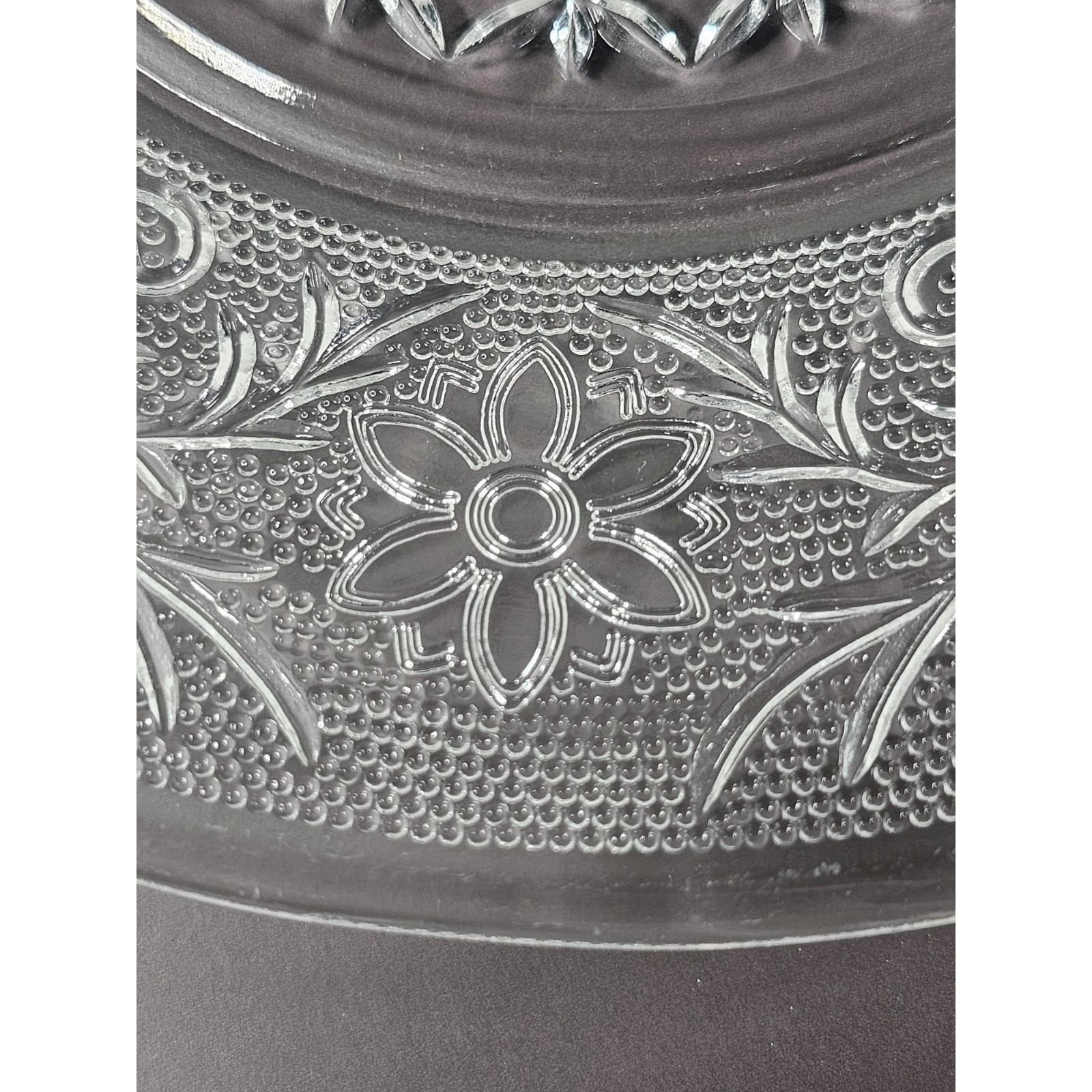 Anchor Hocking Sandwich Glass Salad Plates Set of 4 7.25" Floral