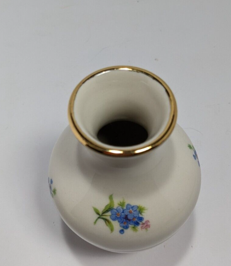 Holley Ross 22K Gold Trim Vase 4.5-in Vintage Ceramic Home Decor