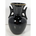 Art of Chokin Dolphin Mini Vase Black Gold Japan 5" Vintage