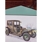 Vintage Panhard & Levassor 1912 Automobile Wall Plaque Teal 11.5 x 8