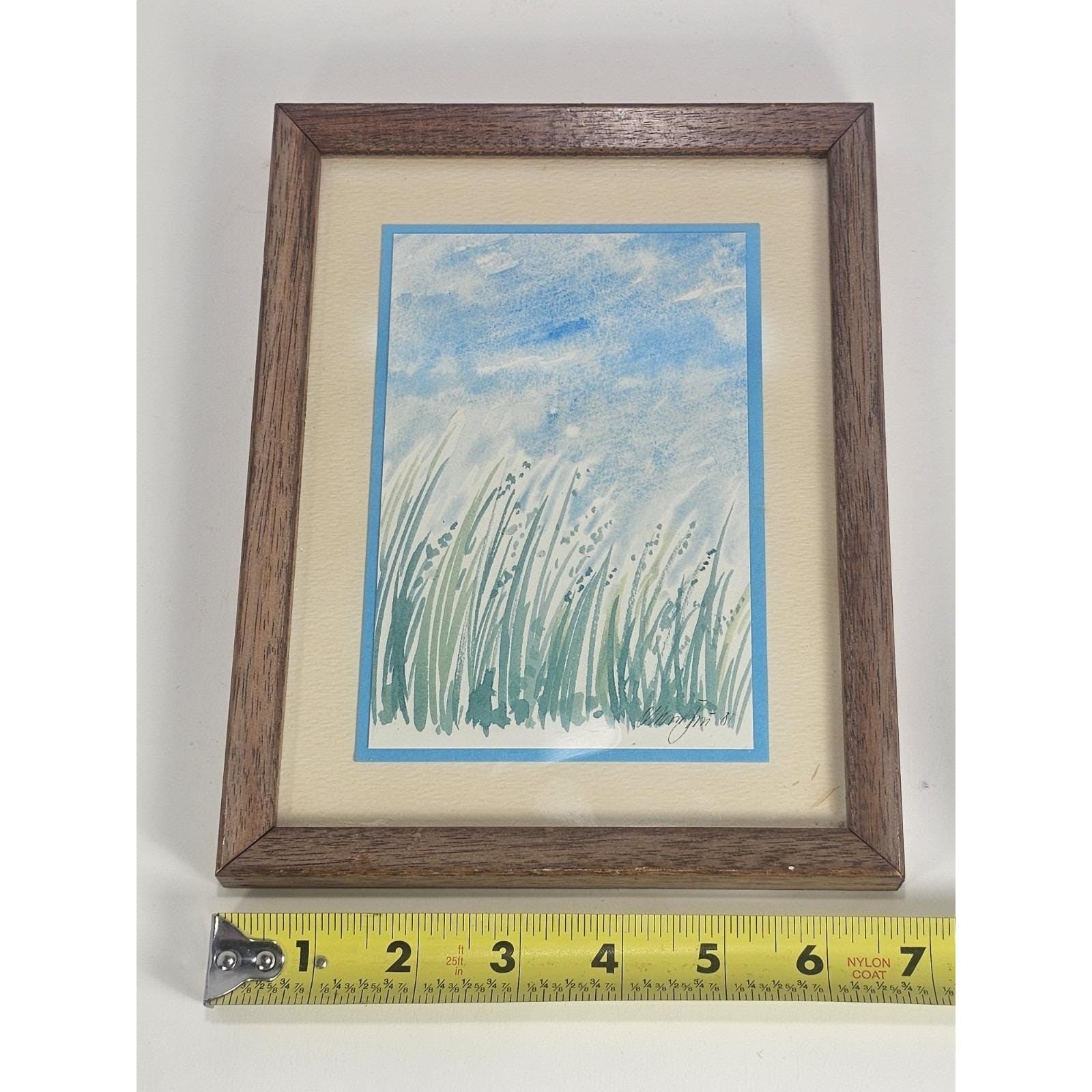 Vintage Framed Watercolor Landscape Signed Rustic Nature Painting
