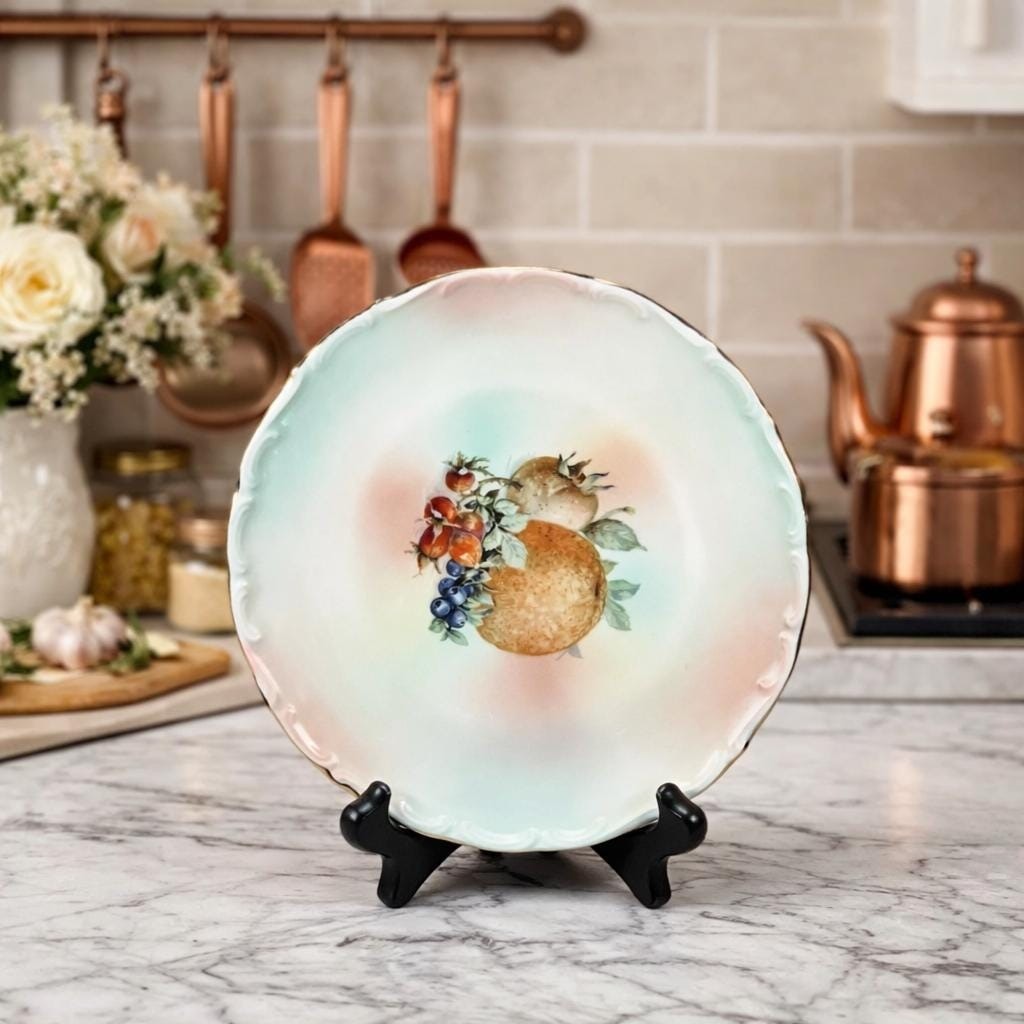 Vintage Bavaria Schumann Arzberg Fruit Plate Gold Rim Germany