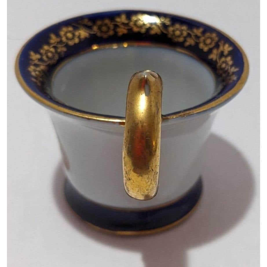 Vintage German Demitasse Cup Gold Plated Floral Eger Co