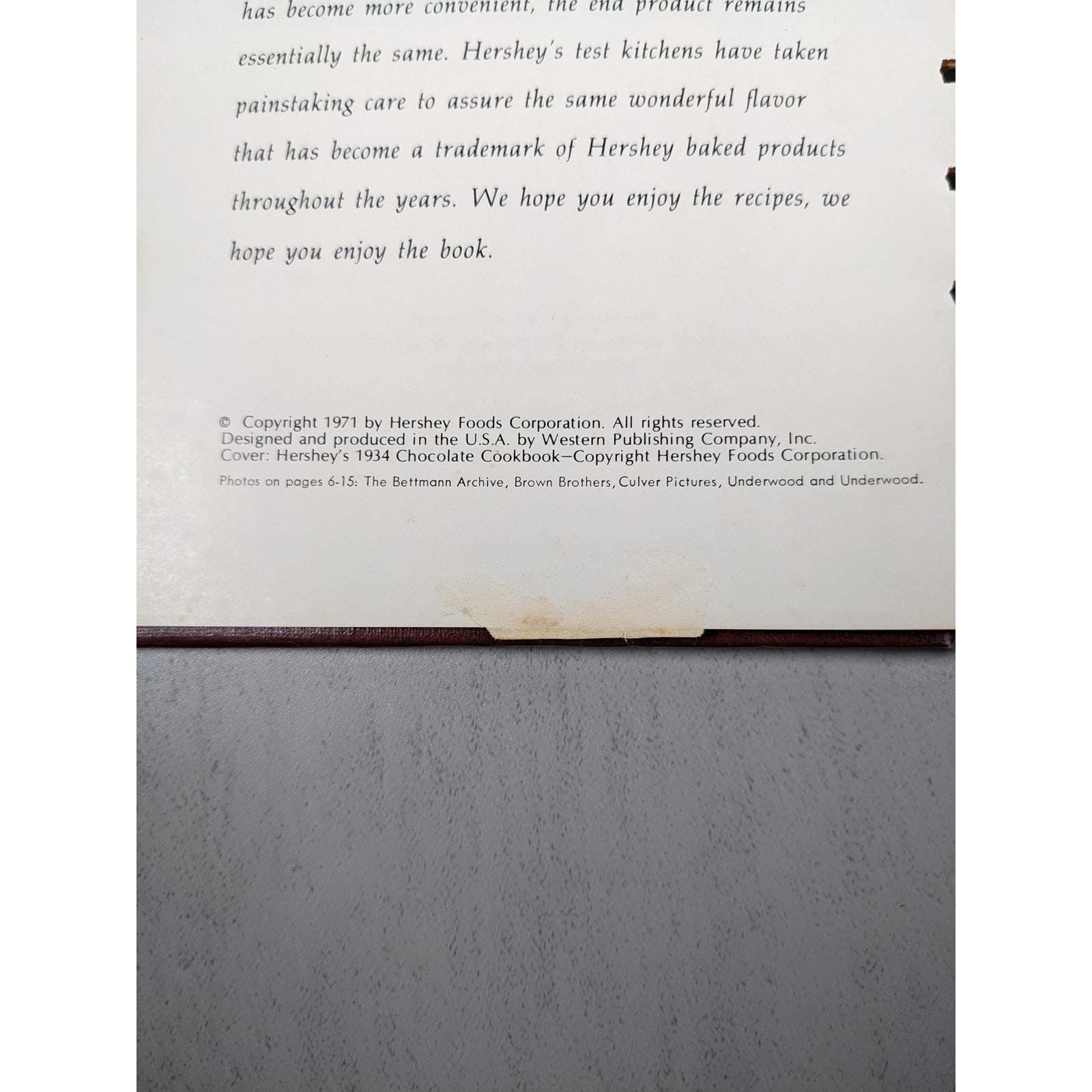 Hersheys 1934 Cookbook 1971 Revised Spiral Hardcover Recipes
