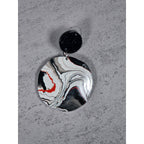 Abstract Black & White Disc Earrings with Red Accents | Pierced Stud Dangles