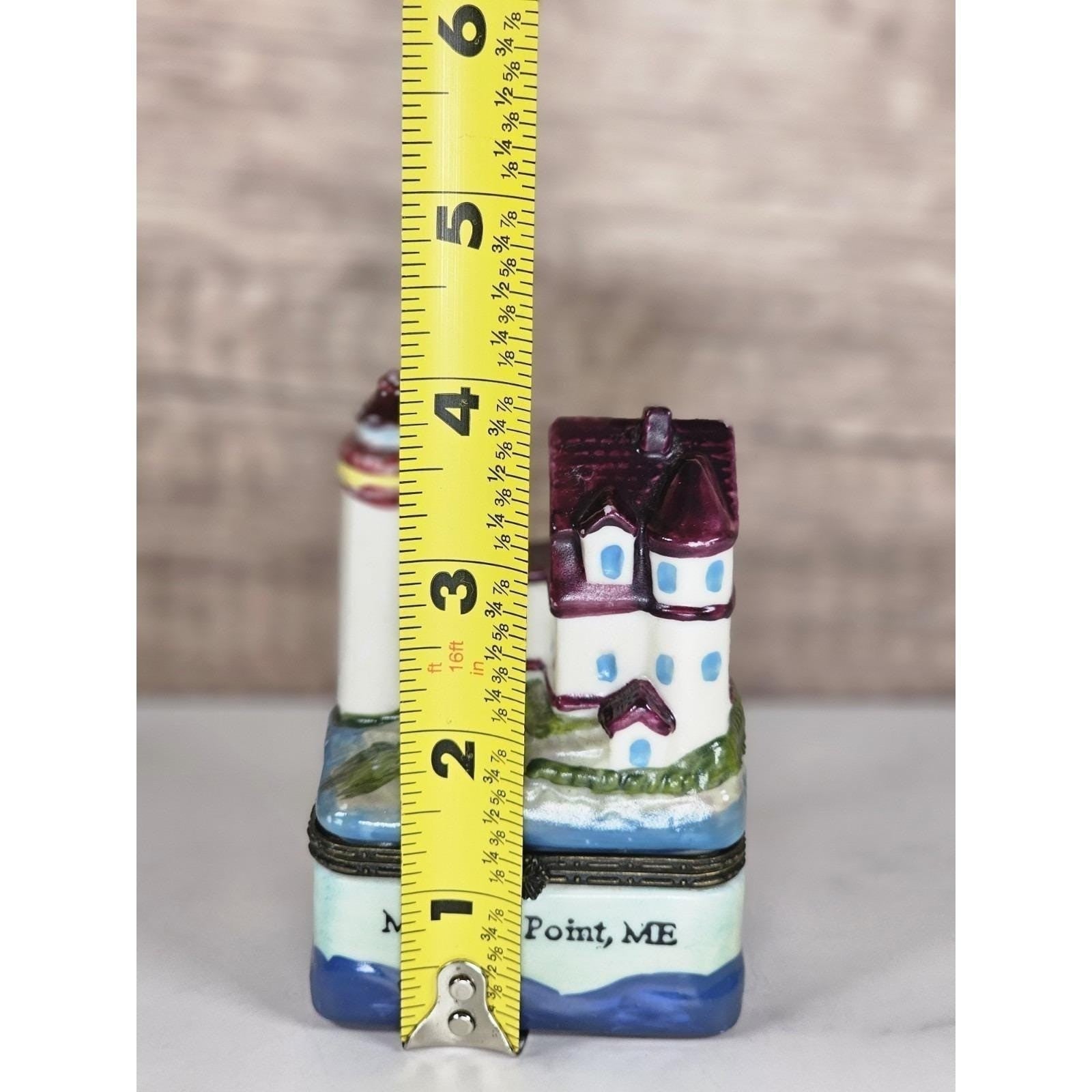 Vintage Marshall Point Lighthouse Trinket Box Ceramic Coastal Nautical Decor