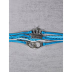 Blue Crown Love Child Bracelet Handcuff Charm Multi Strand