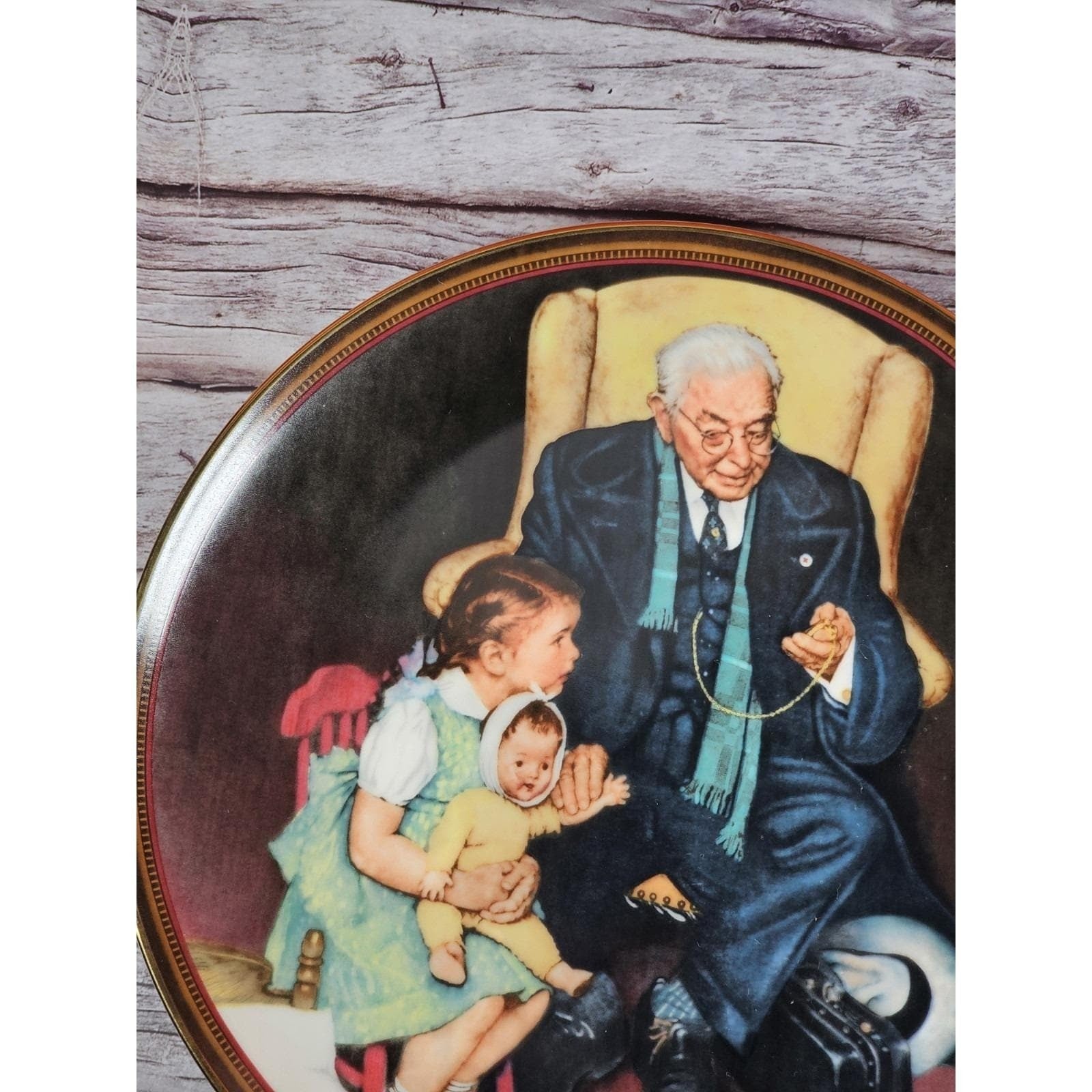 Vintage Norman Rockwell Tender Loving Care Collector Plate 1988 Knowles