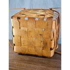 Vintage Basketville Wooden Picnic Basket with Lid & Handle 12.5x13x8