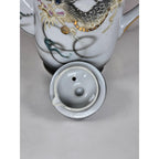 Vintage Japanese Dragon Ware Moriage Tea Coffee Pot Kutani Style Gold Accents