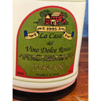 Vintage OGGI Tuscan Wine Label Ceramic Canister With Lid 8 In