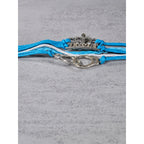 Blue Crown Love Child Bracelet Handcuff Charm Multi Strand