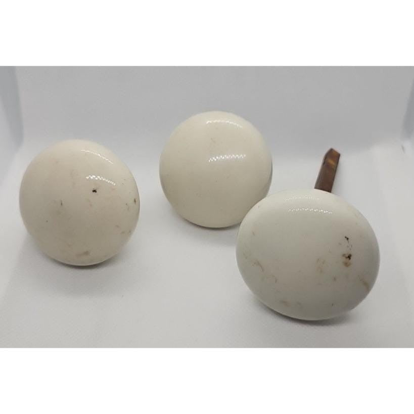 Vintage White Porcelain Door Knobs Lot of 3 Architectural Salvage