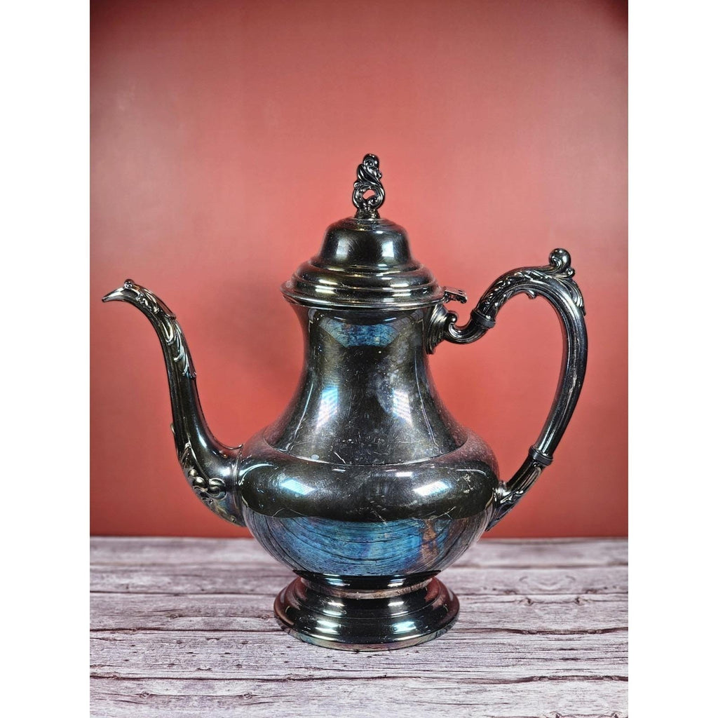 Vintage Oneida Silver Plated Teapot with Hinged Lid | 9" Classic Tea Server