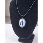 Vintage Madonna Pendant Necklace Oval Religious Medallion