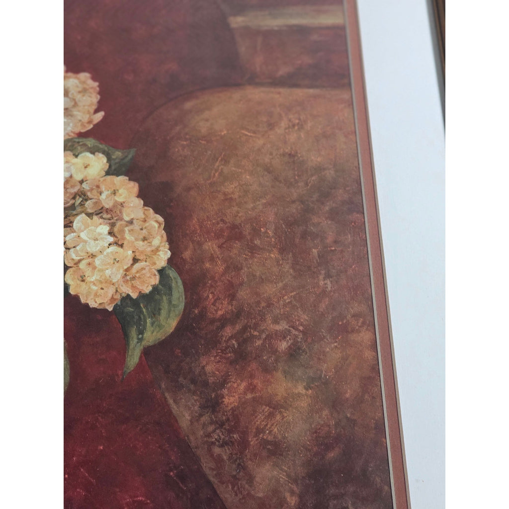 Tuscan Summer Framed Floral Wall Art 18x22 Vintage Italian Style Print