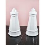 Vintage Pfaltzgraff Heritage Lighthouse Salt & Pepper Shakers White Ceramic